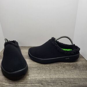 Oofos OOcoozie Mule Mens Size 10.5 Black Casual Walking Slip On Recovery Slipper